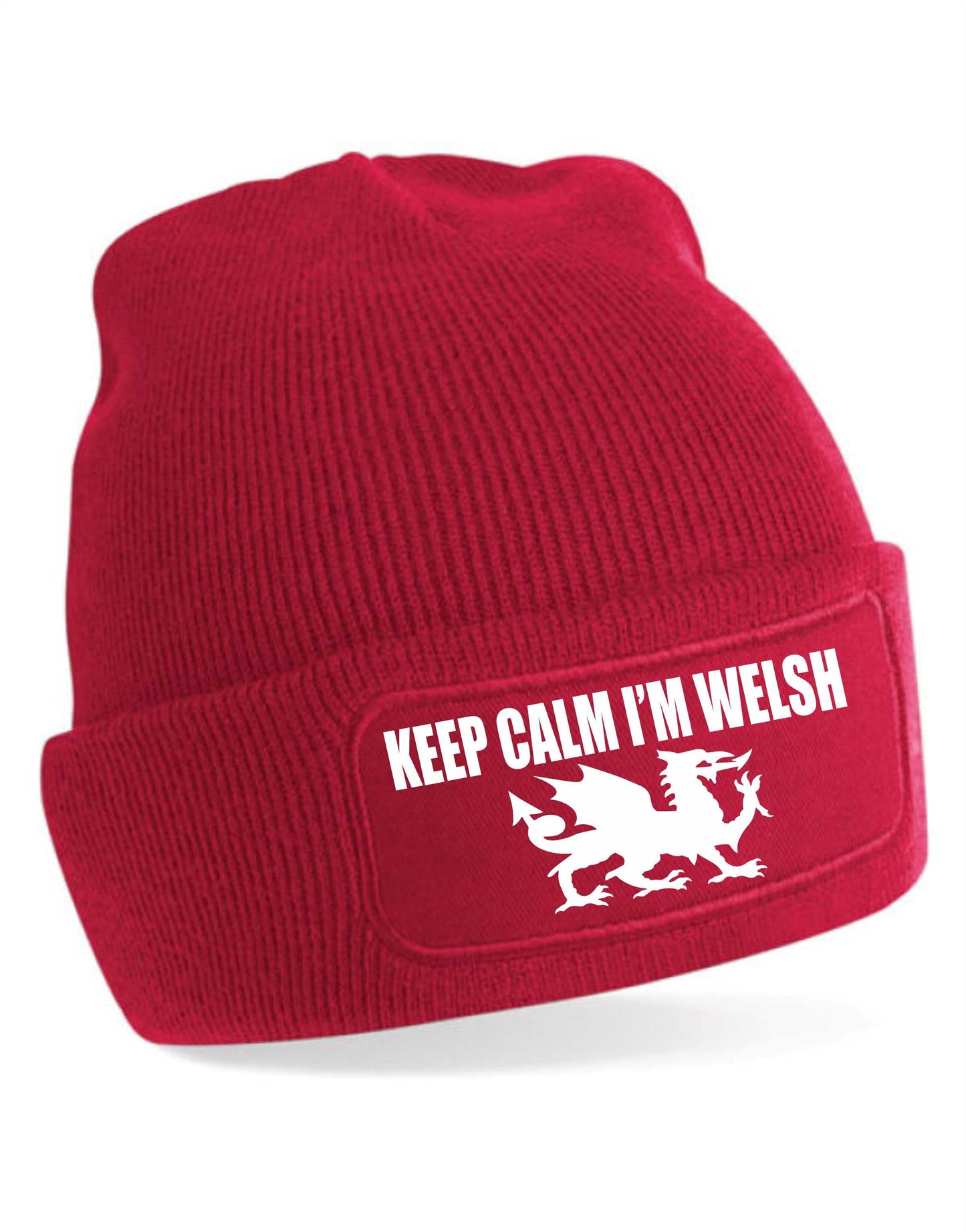 Keep Calm I'm Welsh Beanie Hat Birthday Gift For Men & Ladies