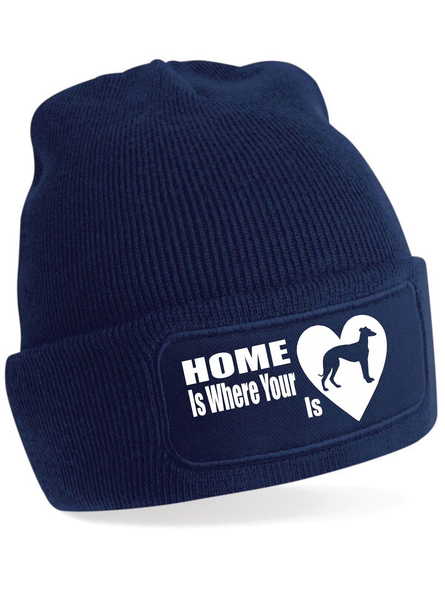 Home Is Where The Greyhound Is Beanie Hat Dog Lovers Gift For Men & Ladies