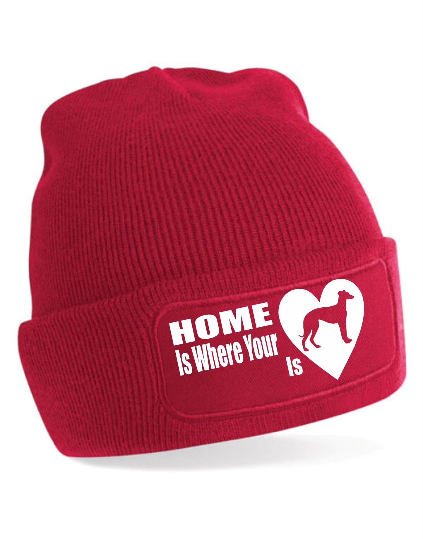 Home Is Where The Greyhound Is Beanie Hat Dog Lovers Gift For Men & Ladies