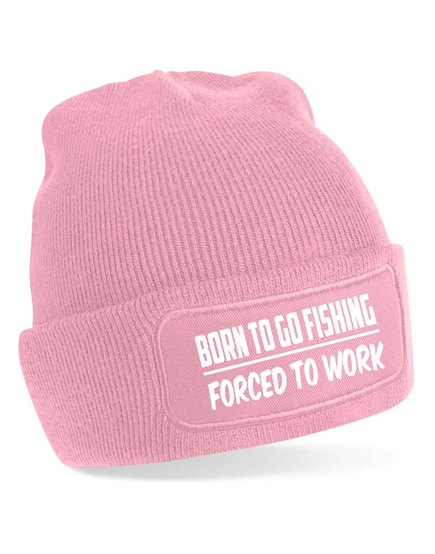 Born To Fish Forced To Work Beanie Hat Fisherman Fishing Gift For Men & Ladies