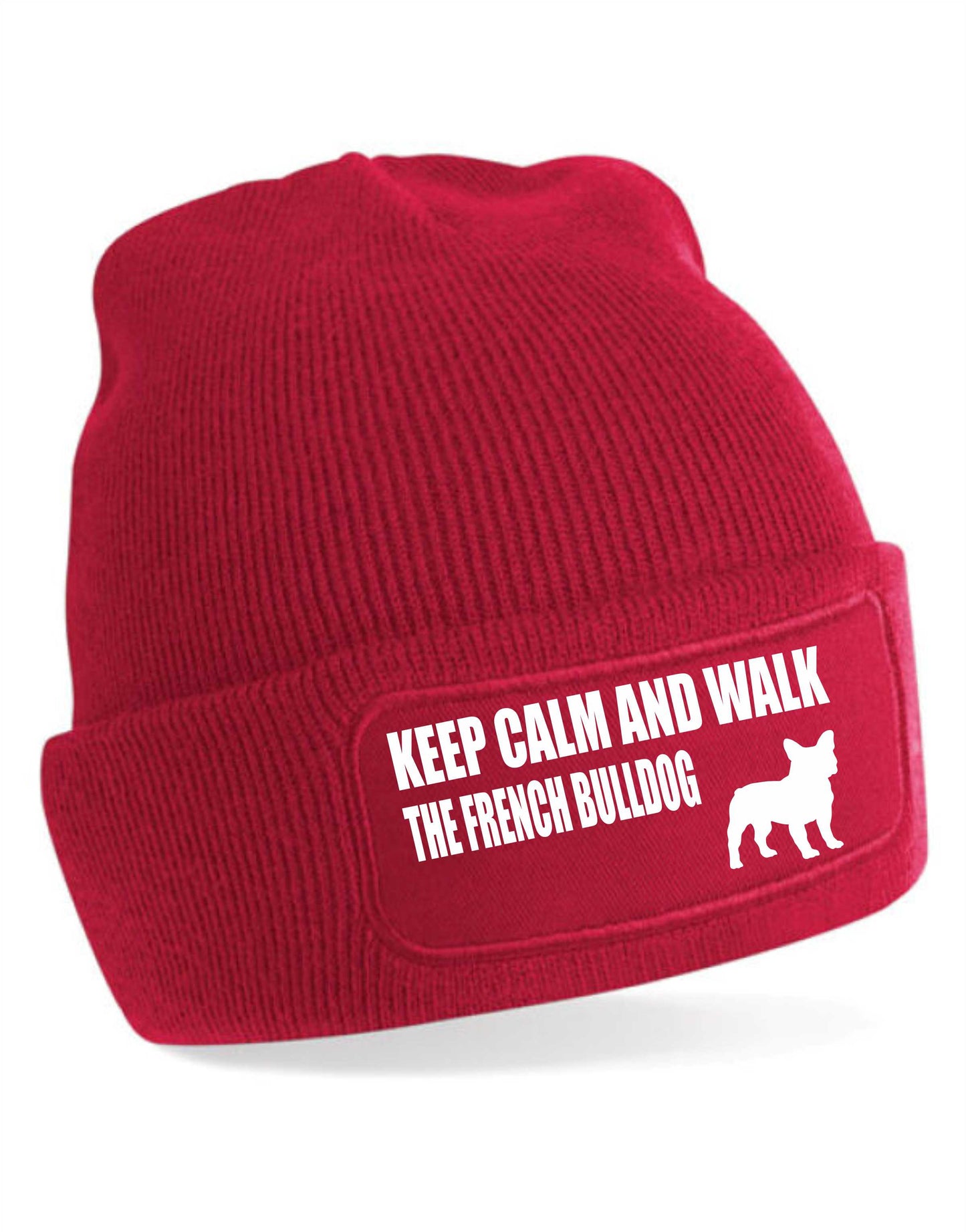 Keep Calm Walk French Bulldog Beanie Hat Dog Lovers Gift For Men & Ladies