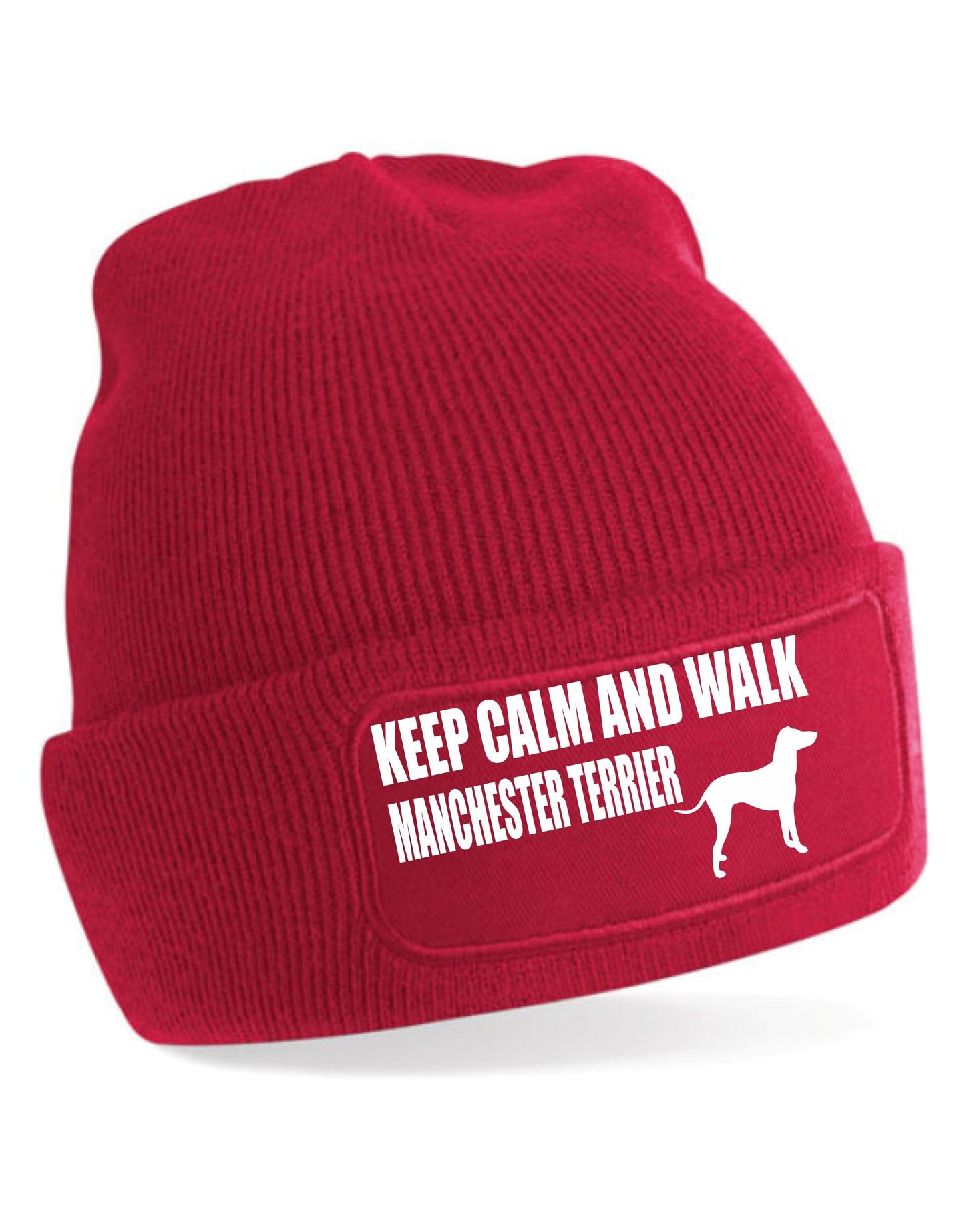 Keep Calm & Walk Manchester Terrier Beanie Hat Dog Lovers For Men & Ladies