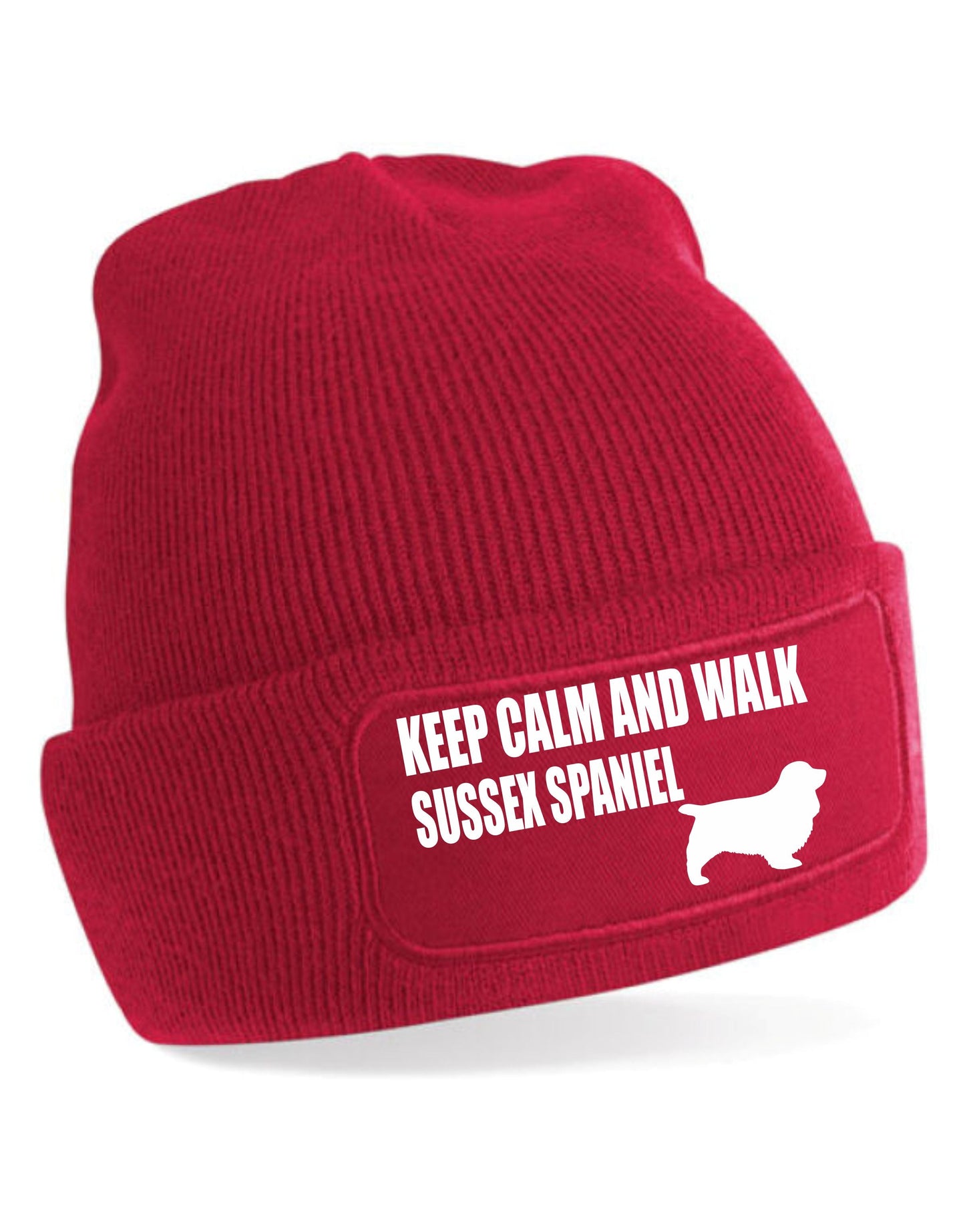Keep Calm & Walk Sussex Spaniel Beanie Hat Dog Lovers Gift For Men & Ladies