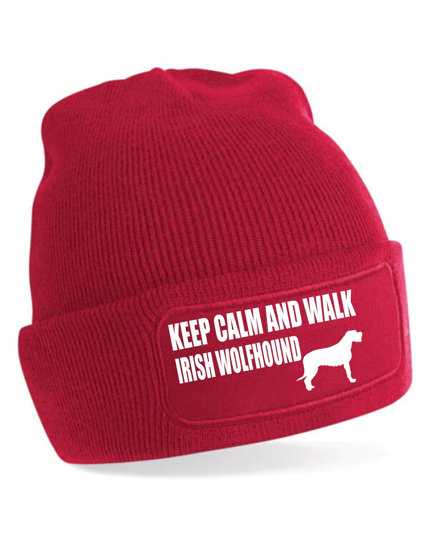 Keep Calm & Walk Irish Wolfhound Beanie Hat Dog Lovers Gift For Men & Ladies