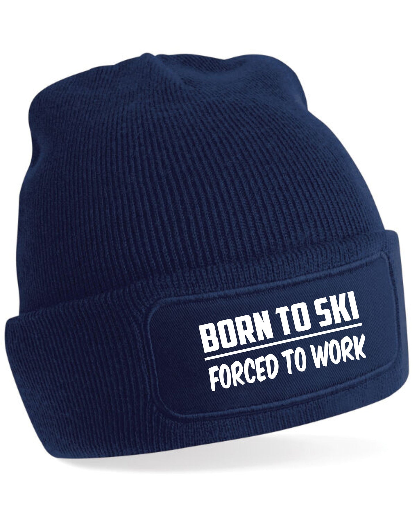 Born To Ski Beanie Hat Skiing  Gift For Men & Ladies Birthday Present