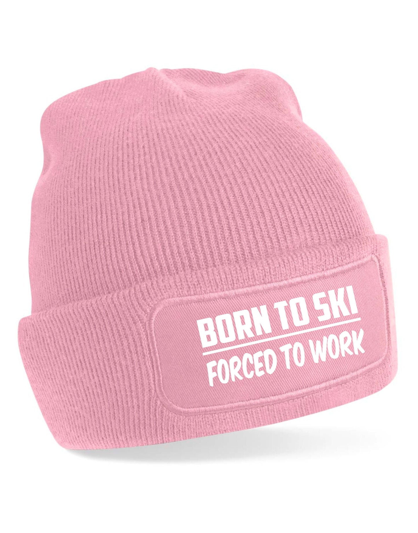 Born To Ski Beanie Hat Skiing  Gift For Men & Ladies Birthday Present