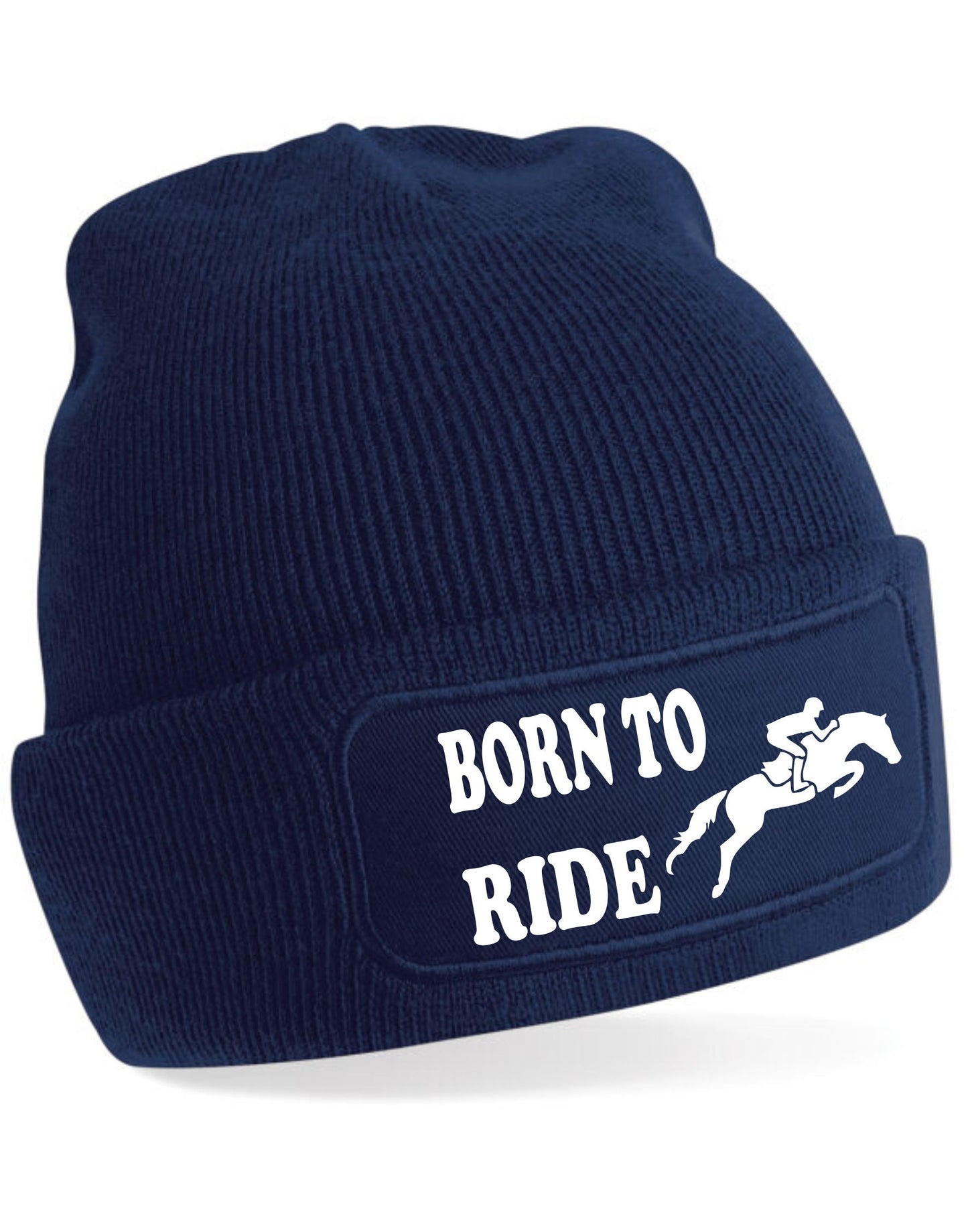 Born To Ride Beanie Hat Horse Riding Present For Men & Women
