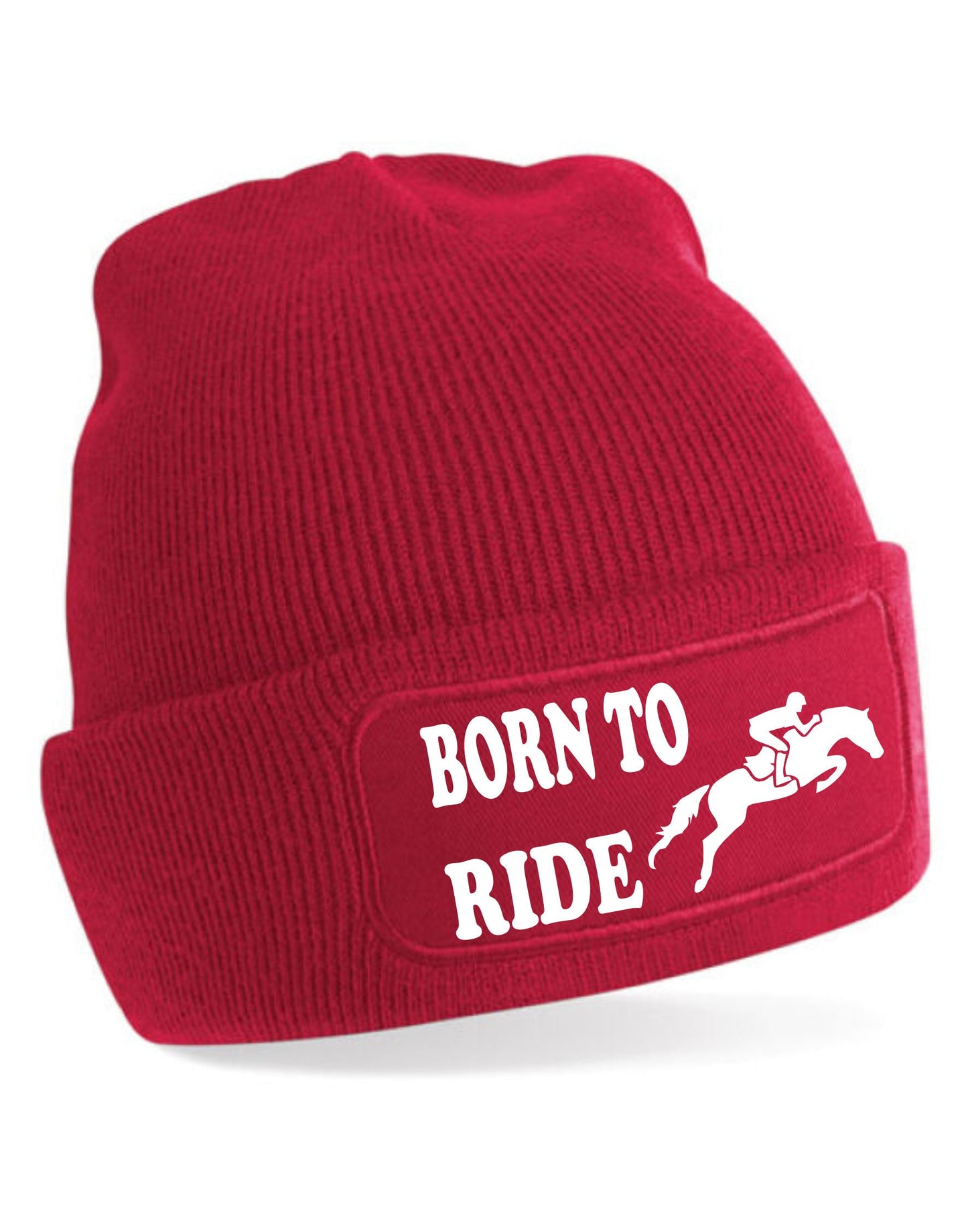Born To Ride Beanie Hat Horse Riding Present For Men & Women