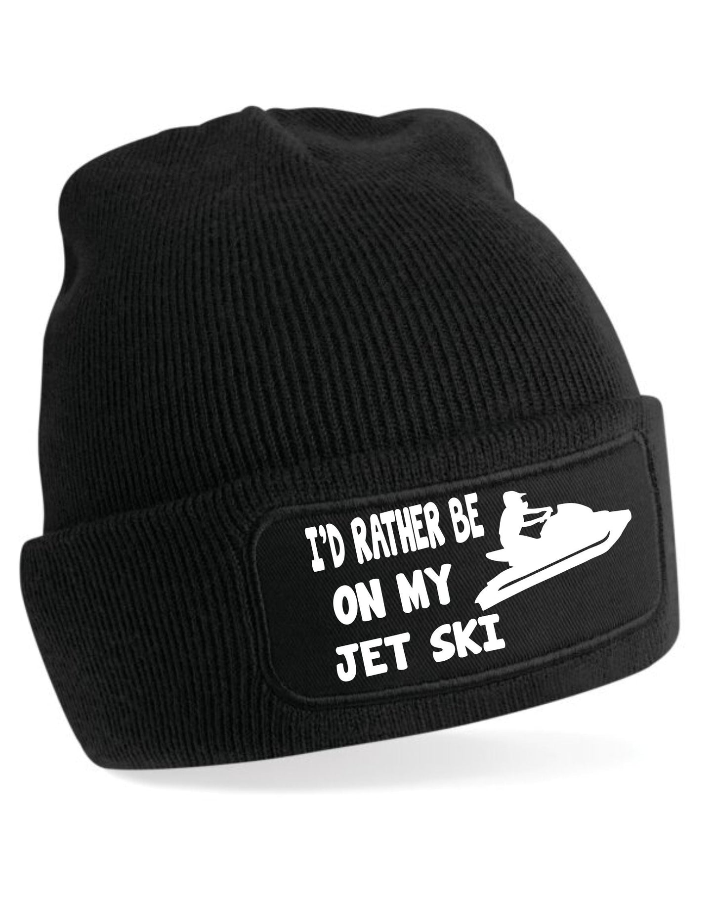 I'd Rather Be On Jet Ski Beanie Hat Water Sports Gift For Men & Ladies Birthday
