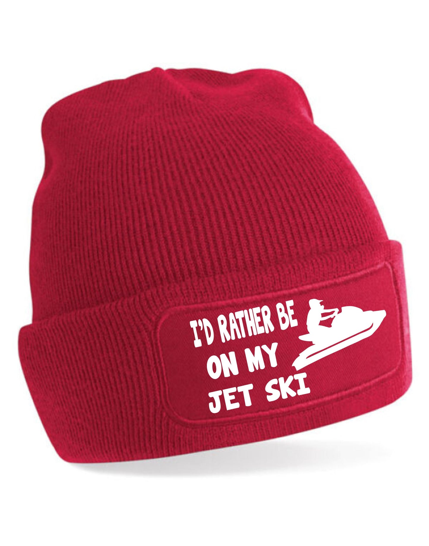 I'd Rather Be On Jet Ski Beanie Hat Water Sports Gift For Men & Ladies Birthday