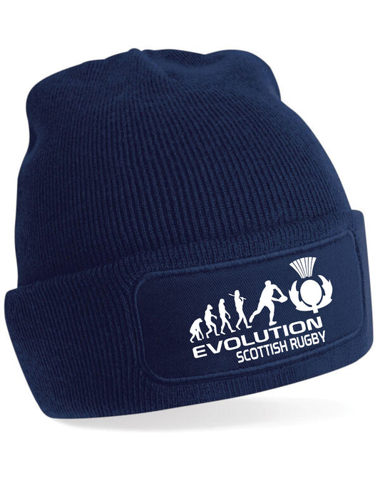 Evolution of Scottish Rugby Beanie Hat Gift For Rugby Fans Men & Ladies