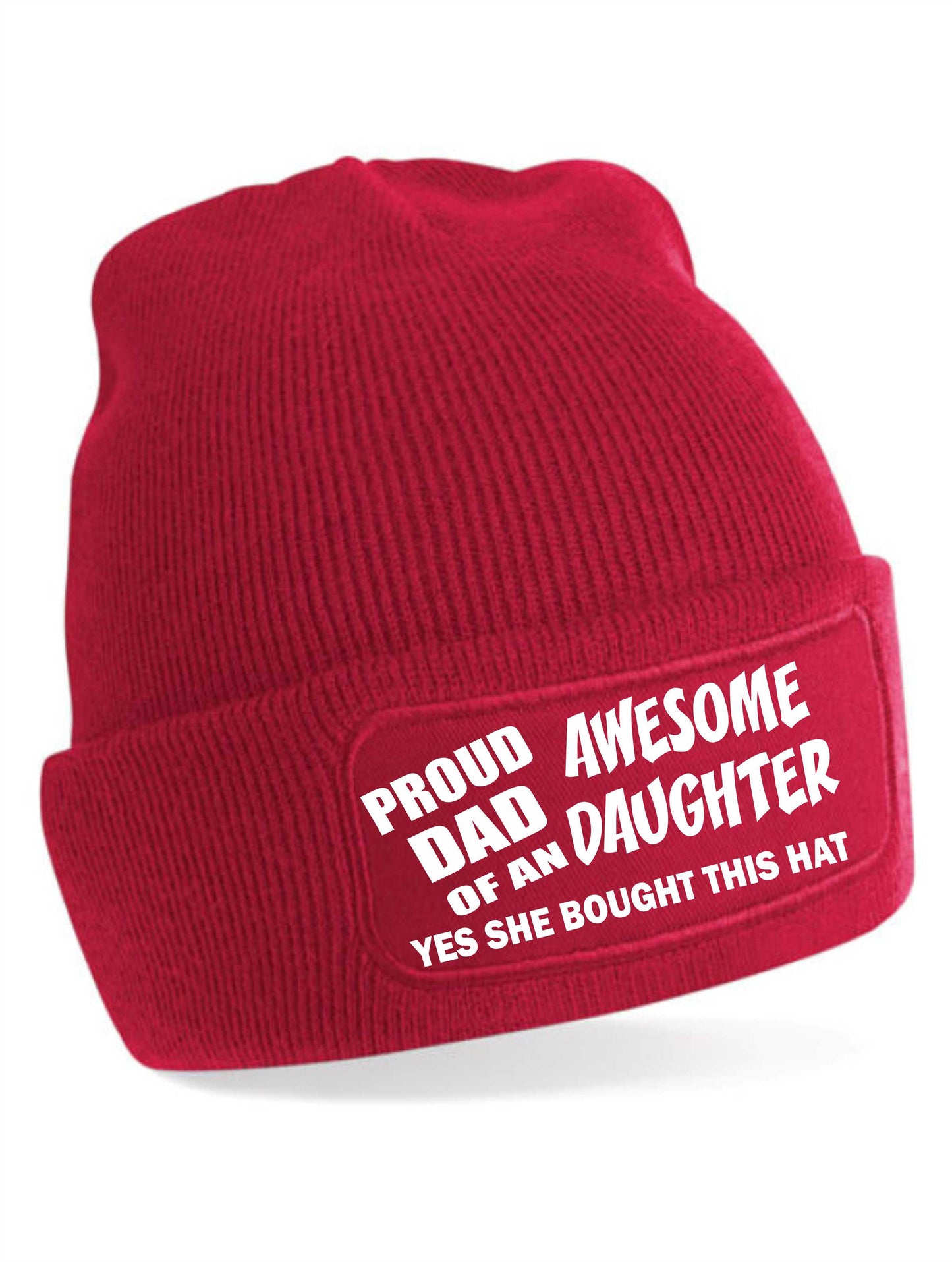 Proud Dad Of Awesome Daughter Gift For Men Fathers Day Beanie Hat