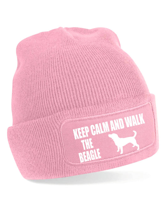 Keep Calm & Walk The Beagle Beanie Hat Dog Lovers Gift Great For Men & Ladies