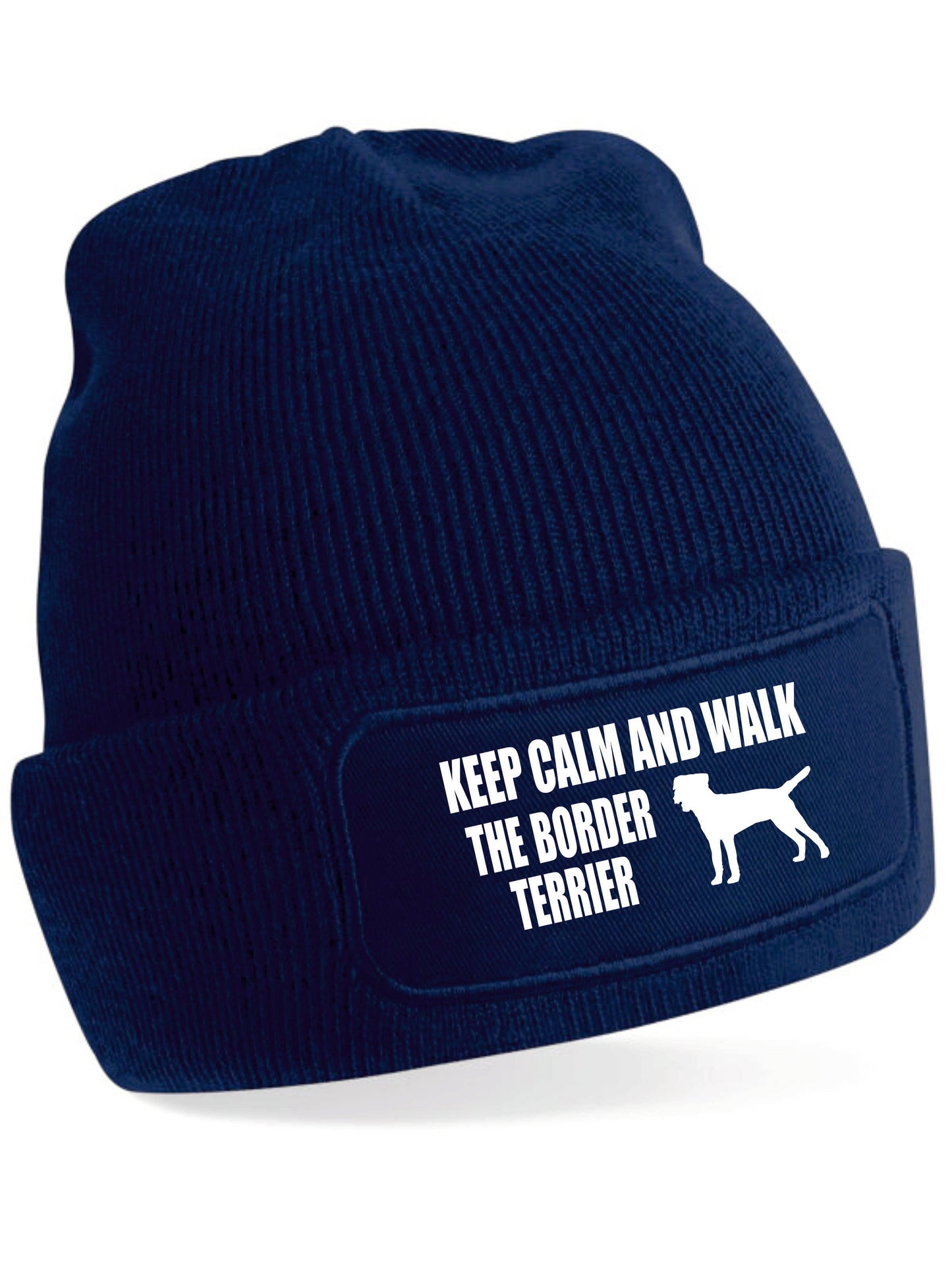 Keep Calm & Walk Border Terrier Beanie Hat Dog Lovers Gift For Men & Ladies