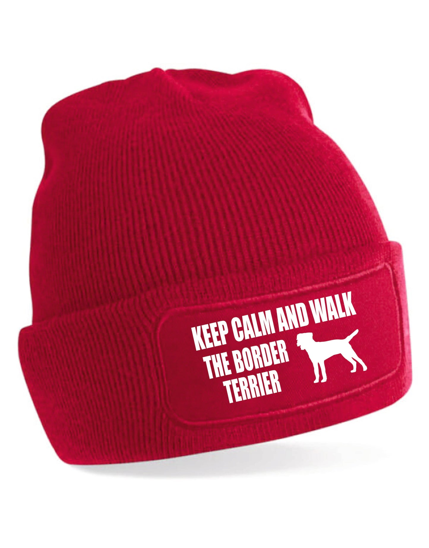 Keep Calm & Walk Border Terrier Beanie Hat Dog Lovers Gift For Men & Ladies
