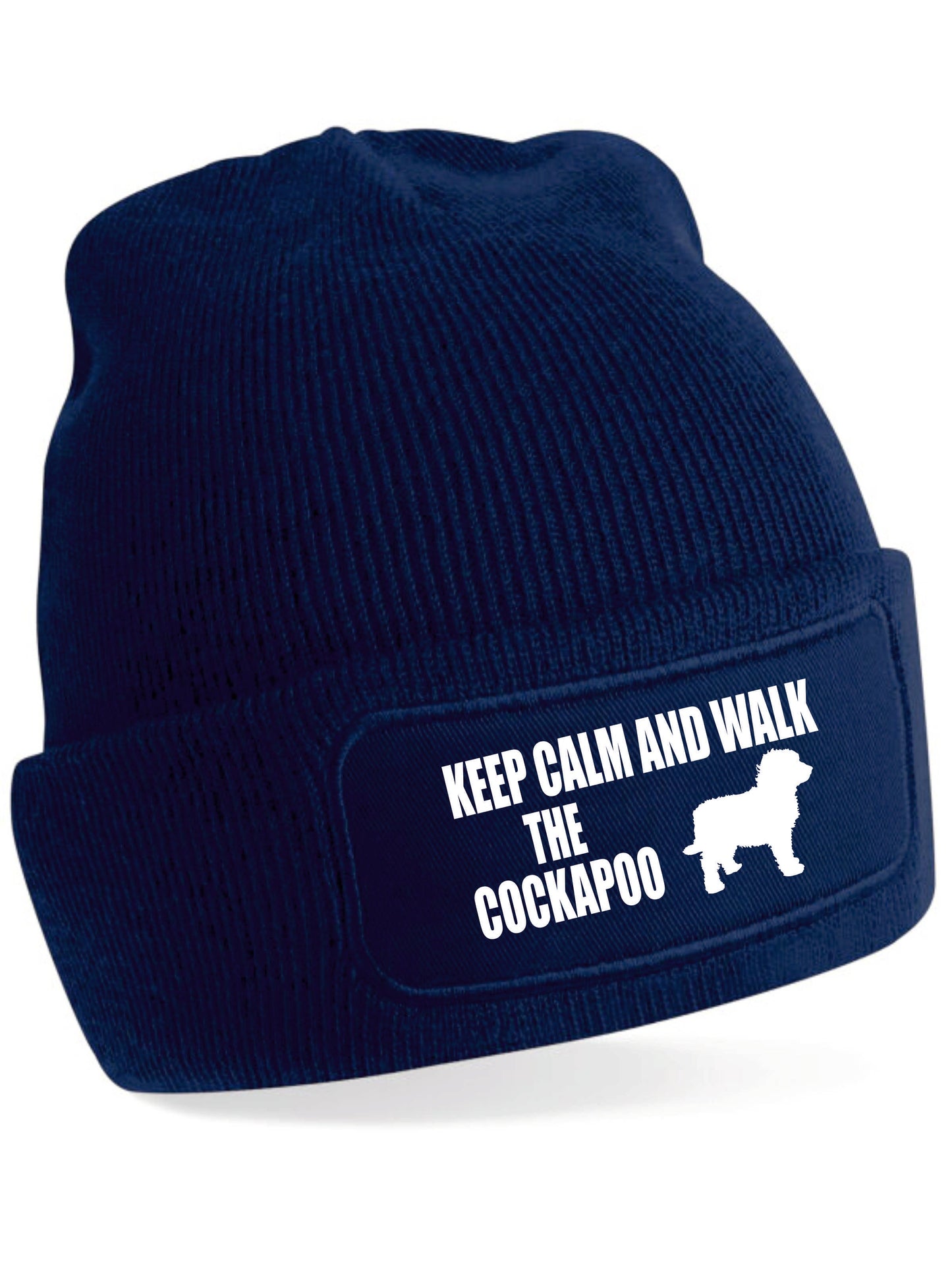 Keep Calm & Walk The Cockapoo Beanie Hat Dog Lovers Gift Great For Men & Ladies