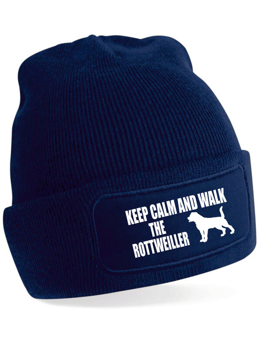 Keep Calm & Walk Rotweiller Beanie Hat Dog Lovers Gift Great For Men & Ladies