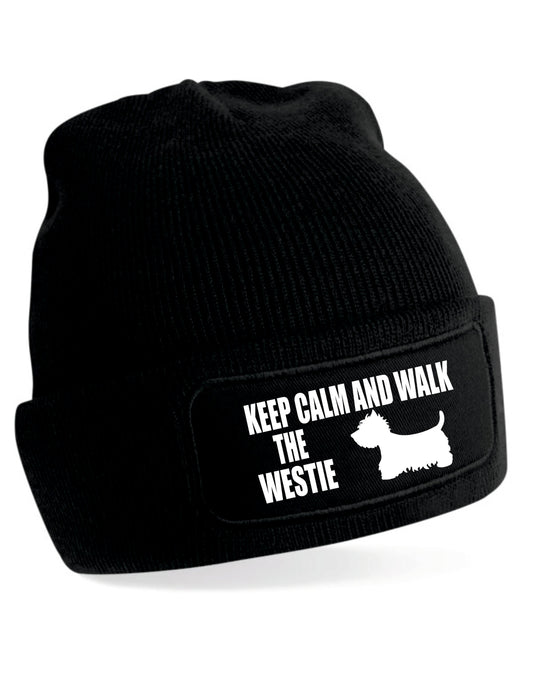 Keep Calm & Walk The Westie Beanie Hat Dog Lovers Gift Great For Men & Ladies