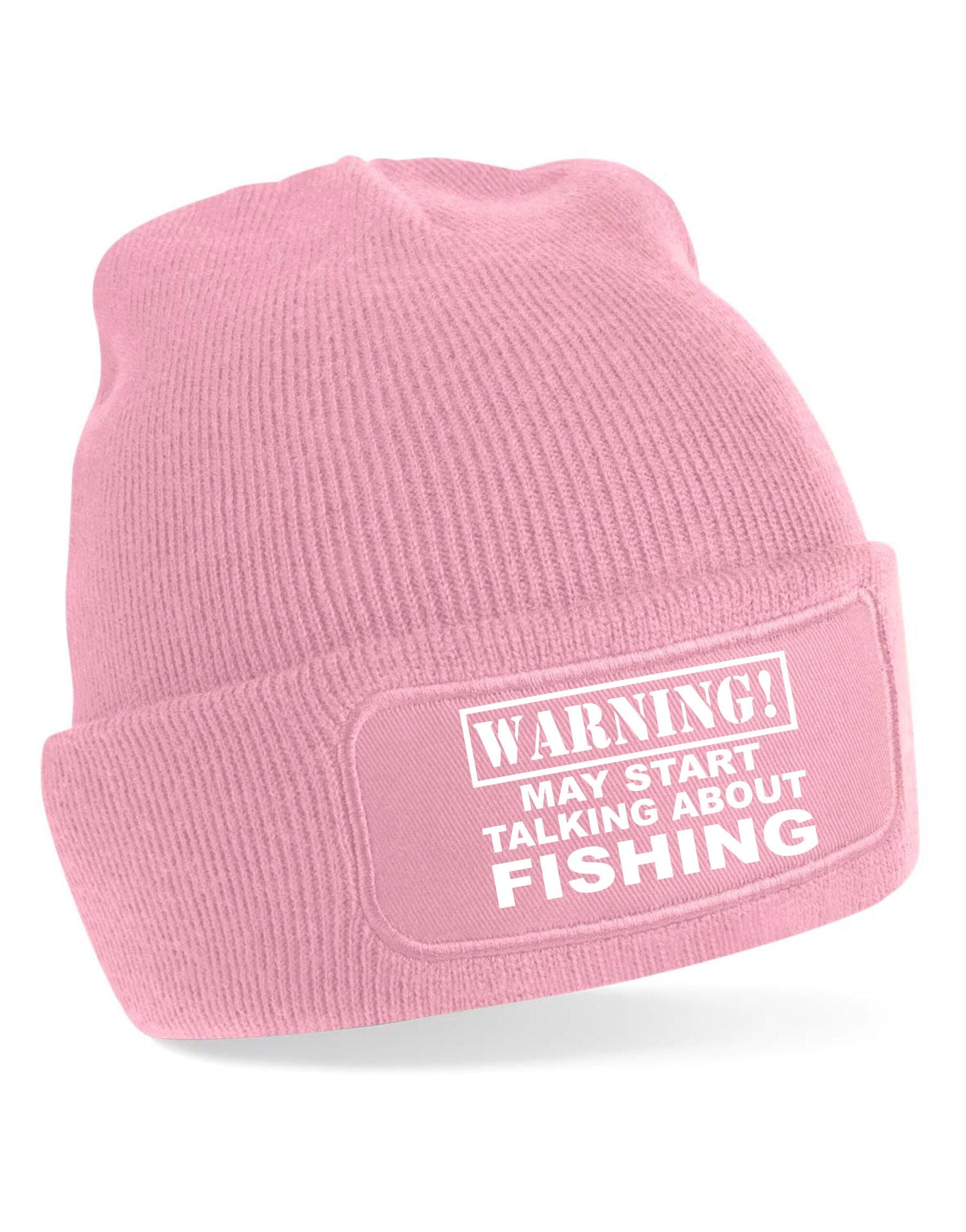 Warning May Talk About Fishing Unisex Slouch Cuffed Soft Feel Beanie Hat
