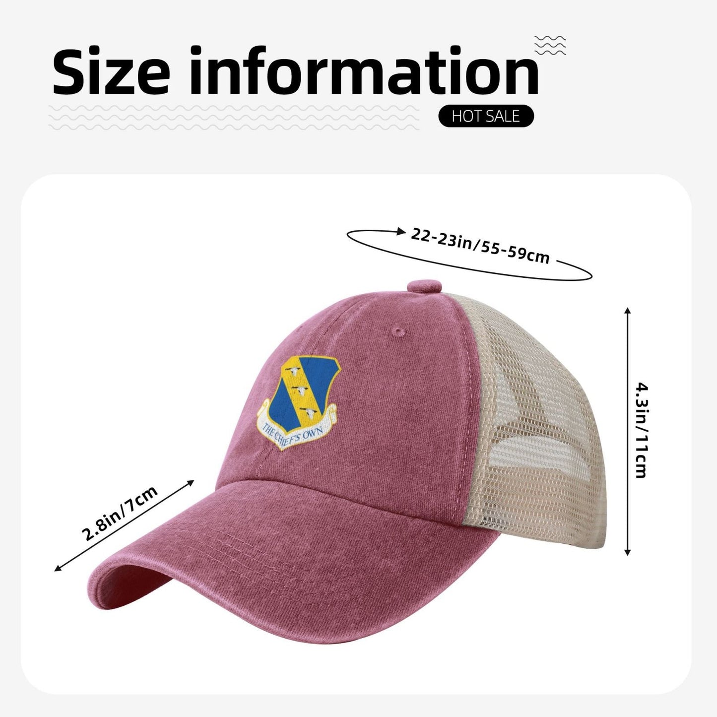 11th Wing Printed unisex baseball cap adjustable grid baseball cap veteran gift