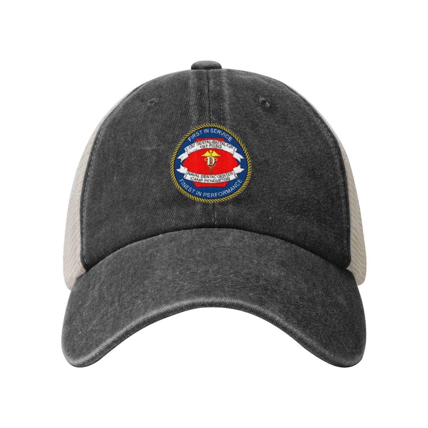 1st Dental Bn Insig Printed unisex baseball cap adjustable grid baseball cap veteran gift