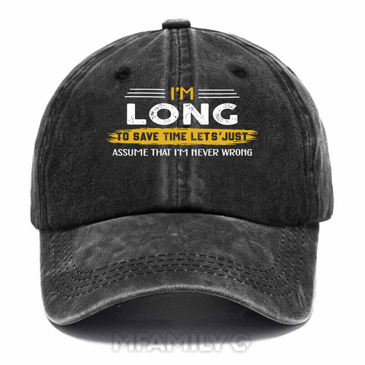 Long Never Wrong Washed Baseball Cap