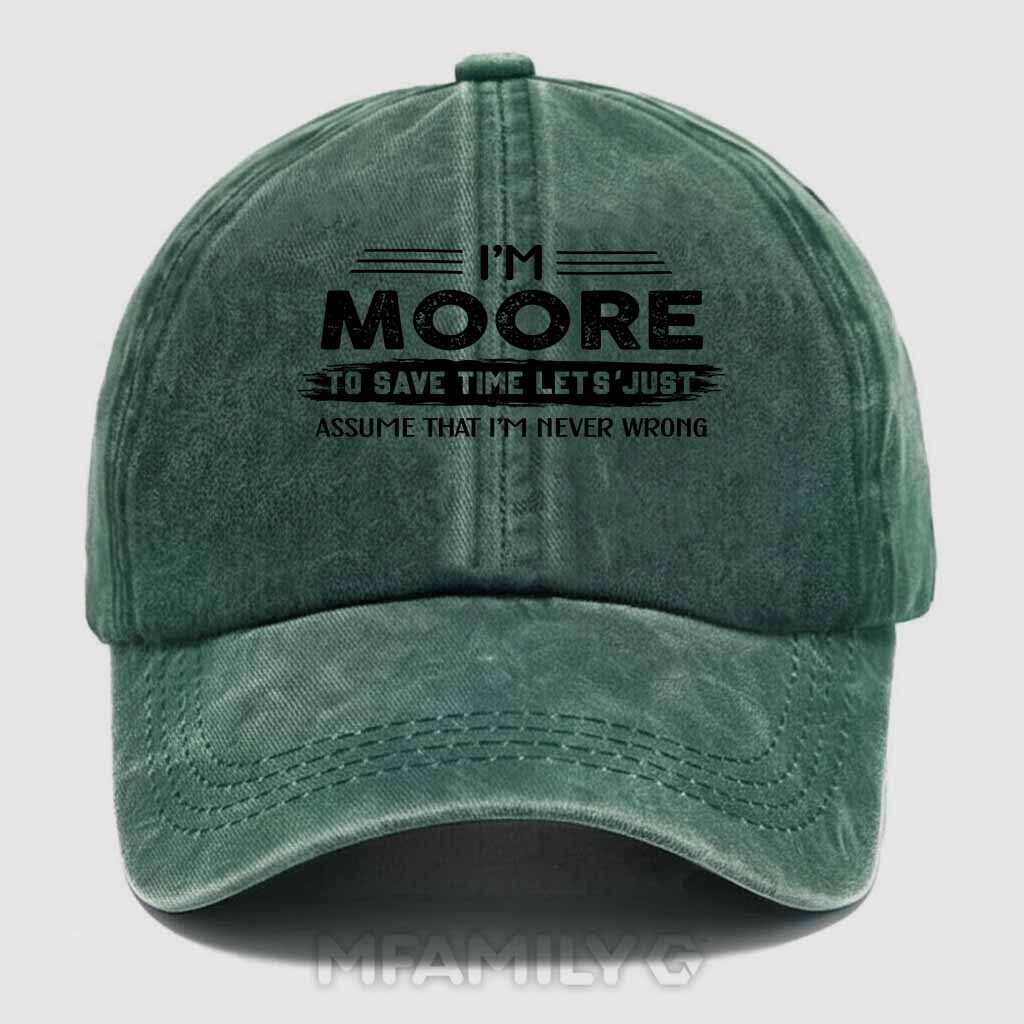 Moore Never Wrong Washed Baseball Cap