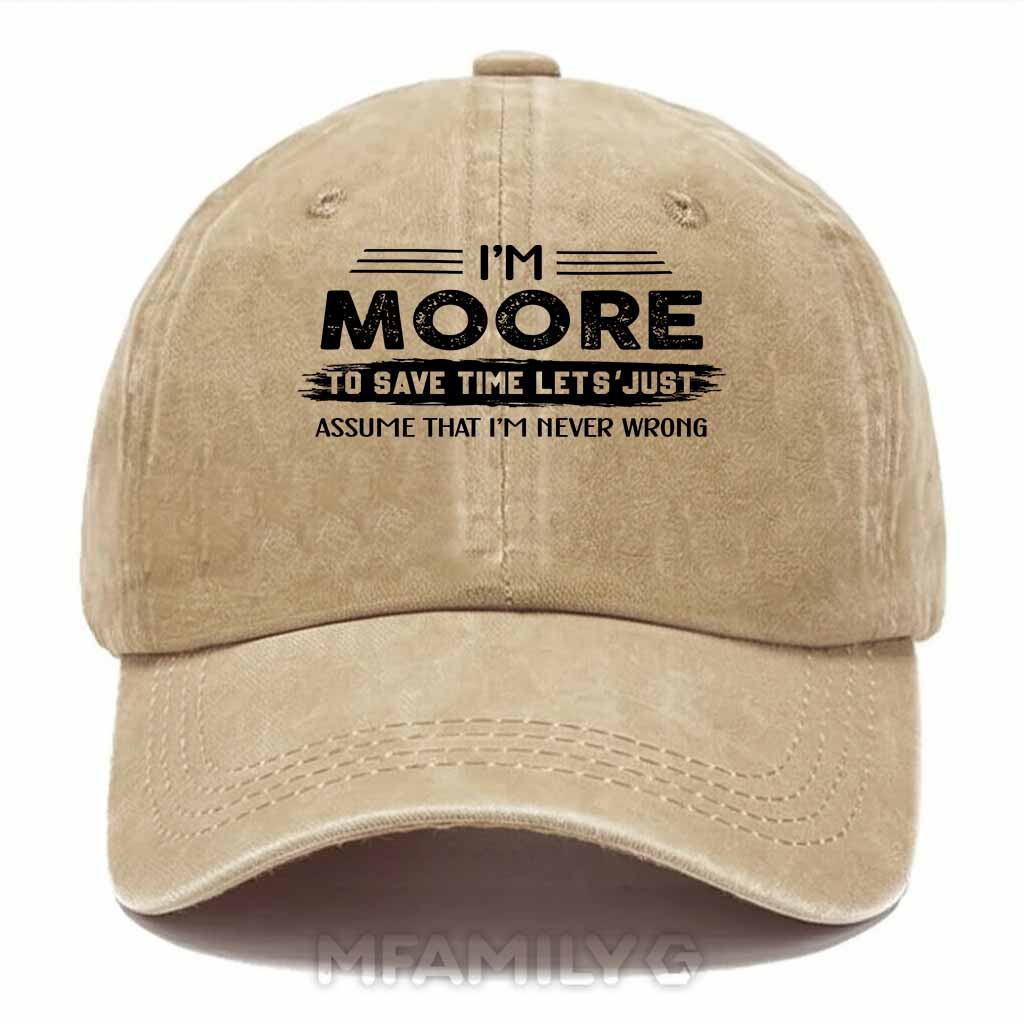Moore Never Wrong Washed Baseball Cap