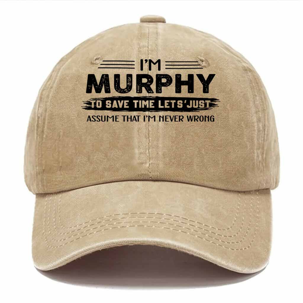 Murphy Never Wrong Washed Baseball Cap