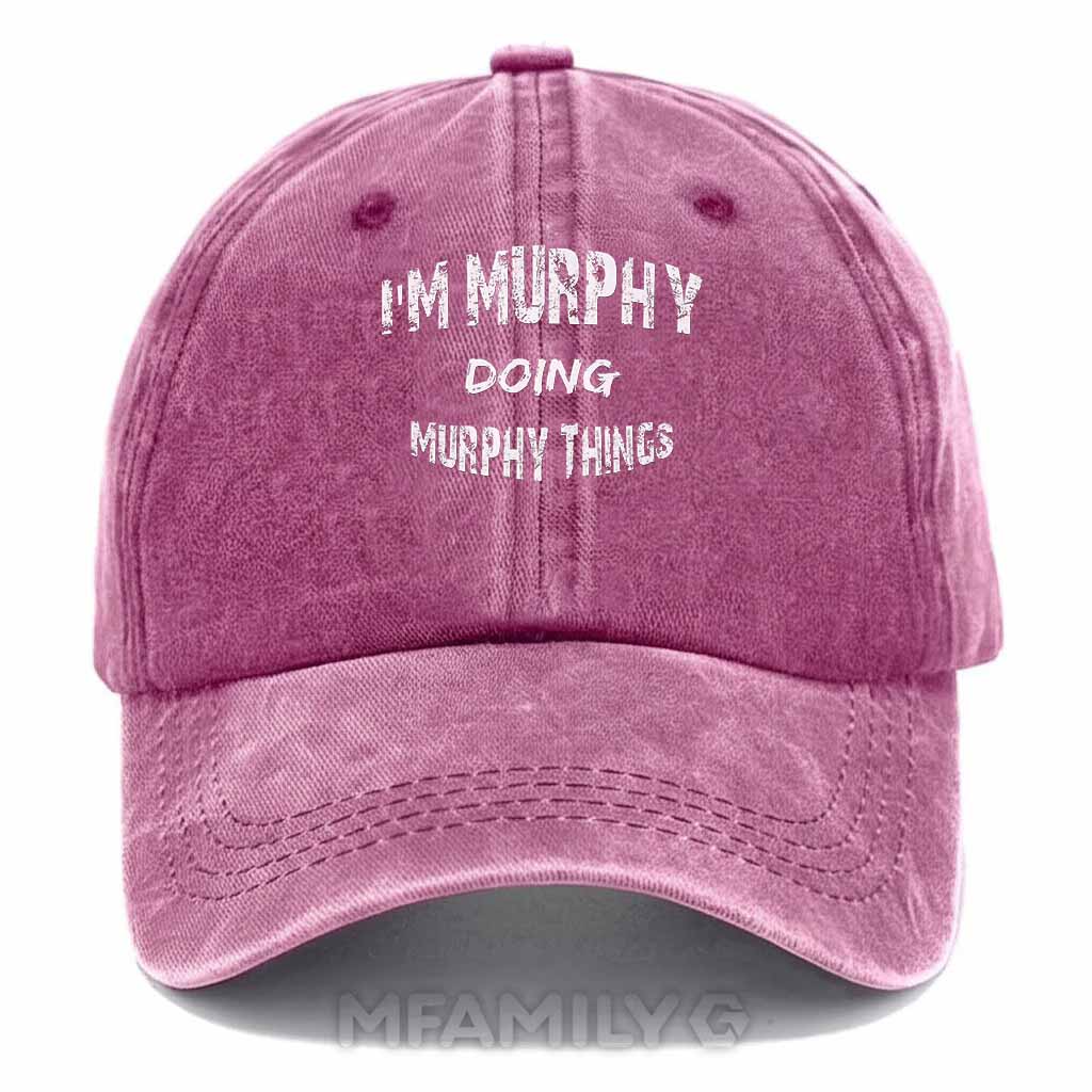 Murphy Doing Murphy Things Washed Baseball Cap