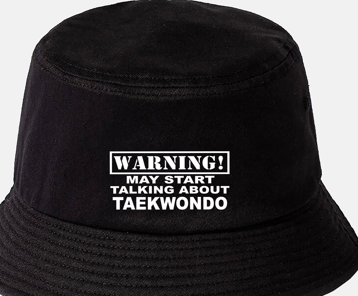 Warning May Talk About Taekwondo Bucket Hat Martial Arts Gift for Men & Ladies