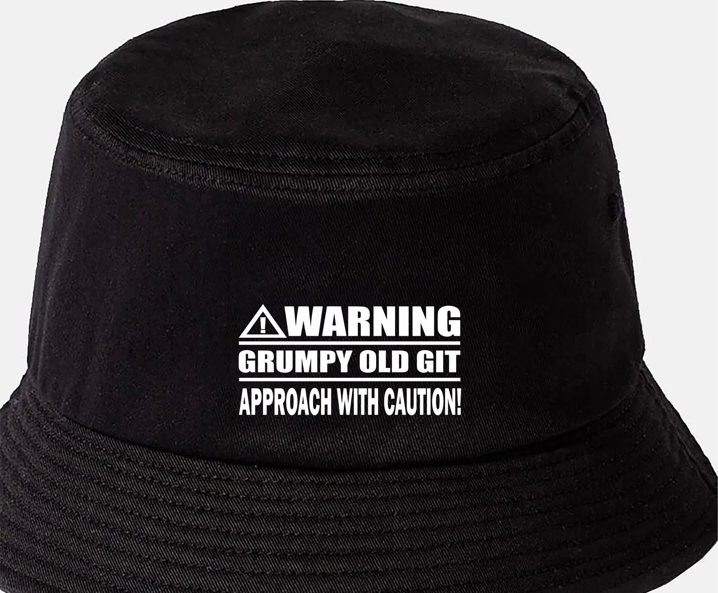 Warning Grumpy Git Bucket Hat Funny Birthday Gift for Men & Ladies