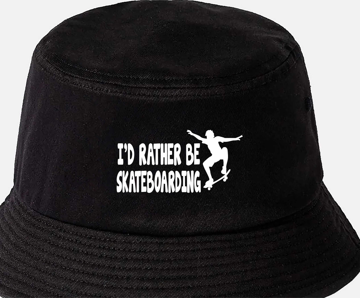 I'd Rather Be Skateboarding Bucket Hat Boarders Birthday Gift For Men & Ladies