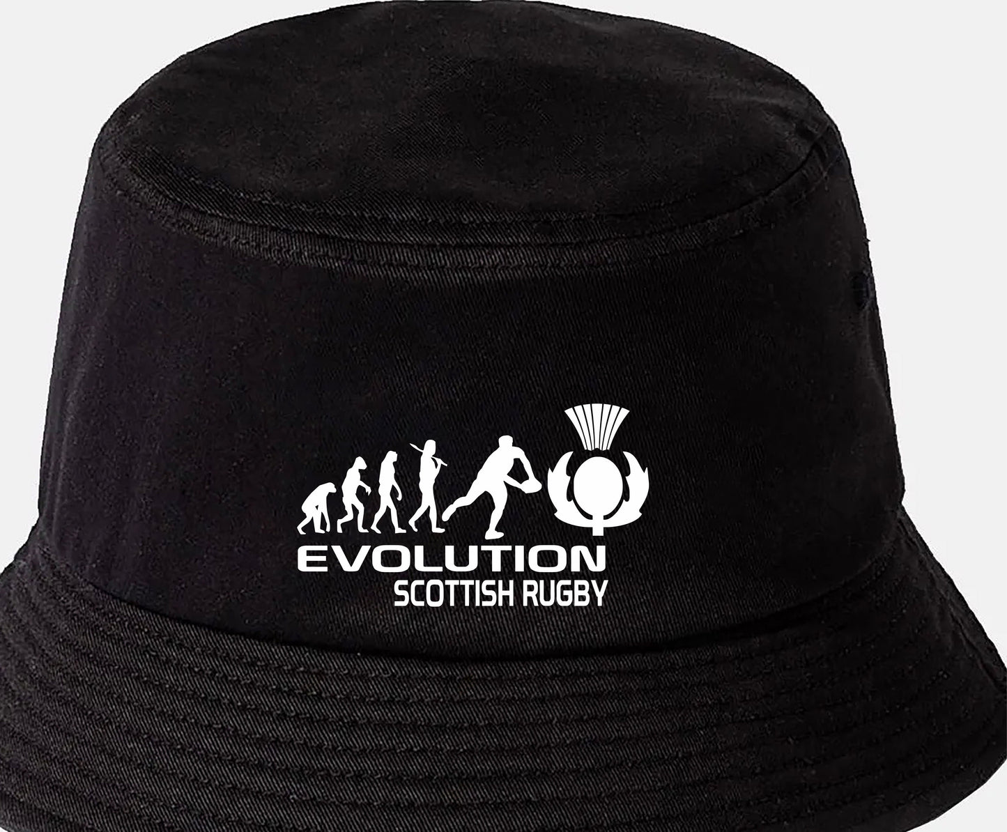 Evolution of Scottish Rugby Bucket Hat Gift for Rugby Fans Men & Ladies