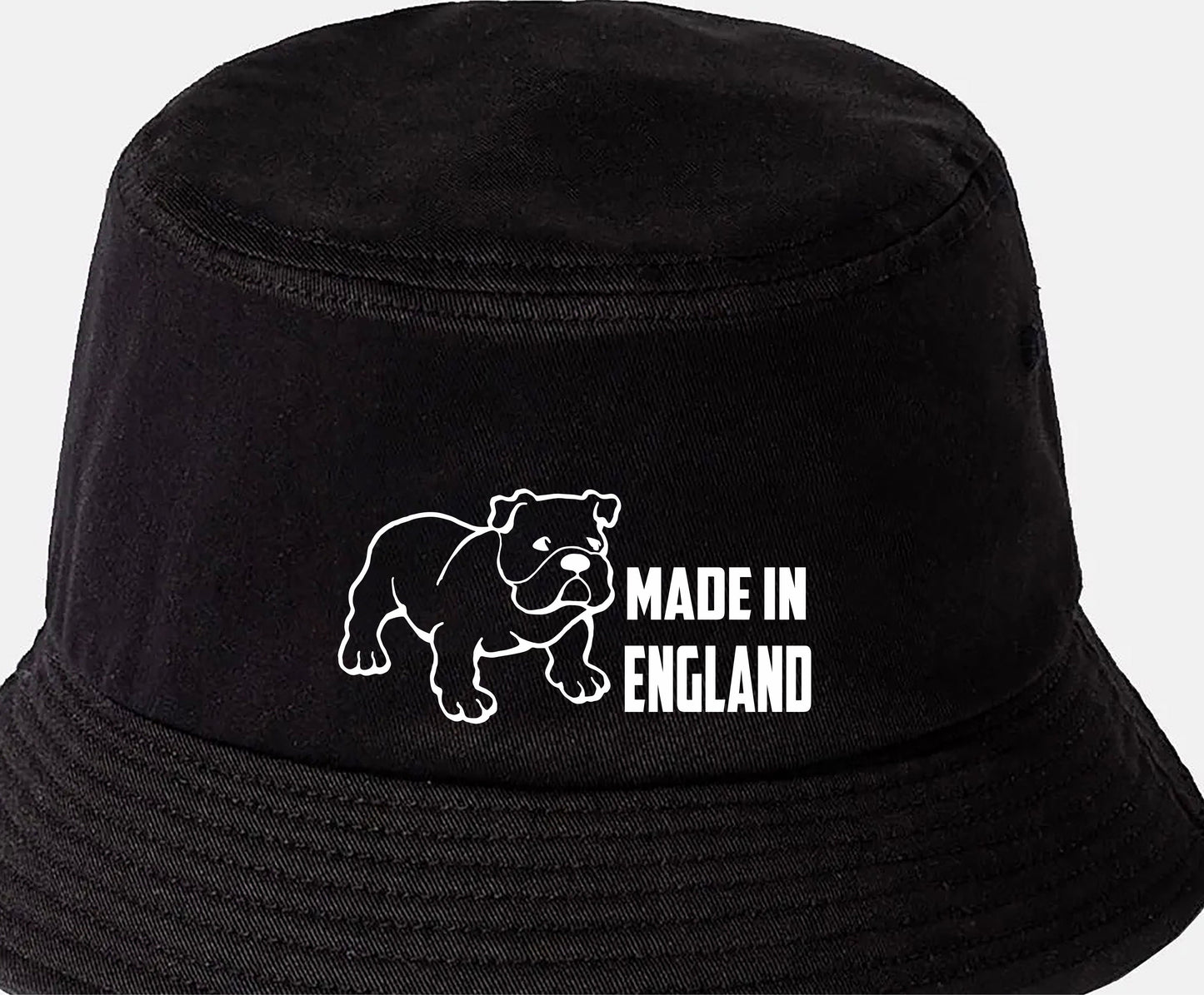 Made in England Bulldog Bucket Hat Patriotic Birthday Gift Men & Ladies