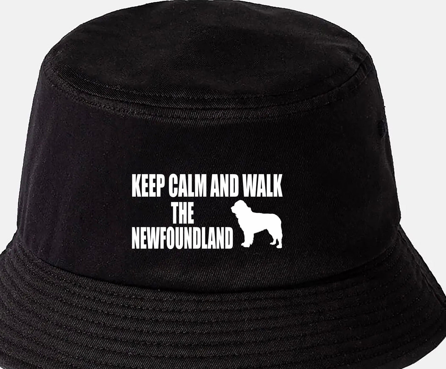 Keep Calm & Walk The Newfoundland Bucket Hat Dog Lovers Gift for Men & Ladies
