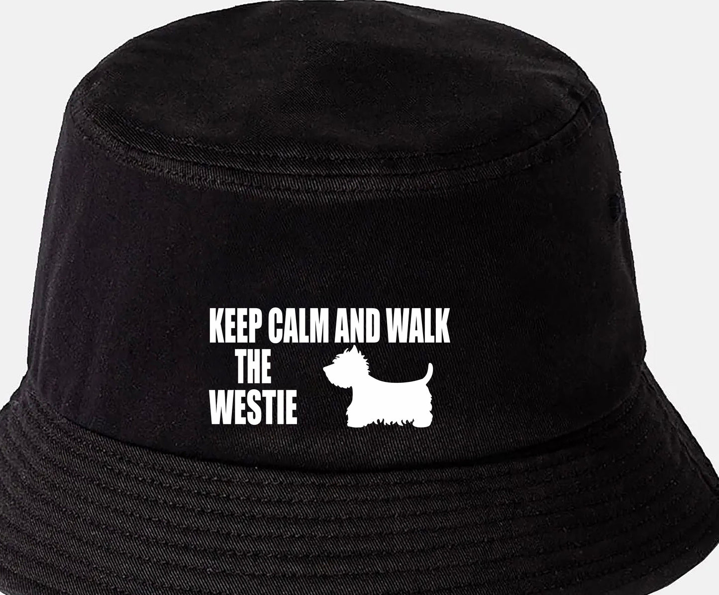 Keep Calm & Walk The Westie Bucket Hat Dog Lovers Gift for Men & Ladies