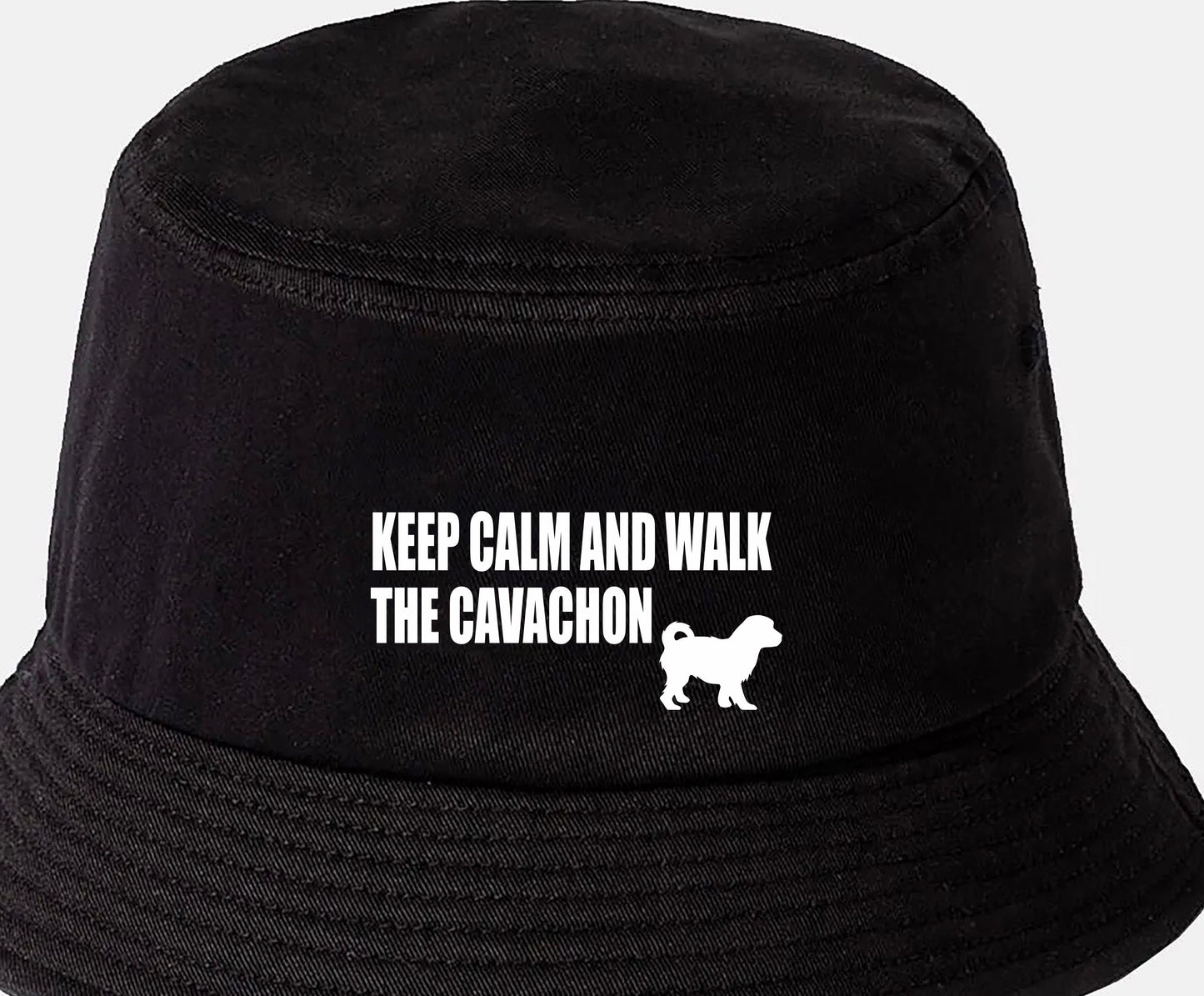 Keep Calm & Walk The Cavachon Bucket Hat Dog Lovers Gift for Men & Ladies