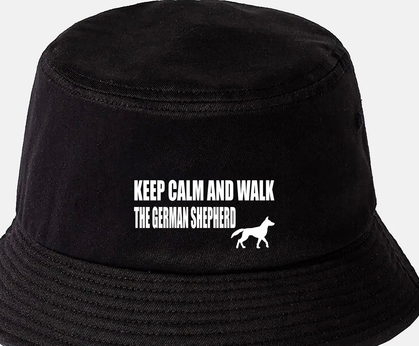 Keep Calm & Walk The German Shepherd Bucket Hat Dog Lovers Gift for Men & Ladies