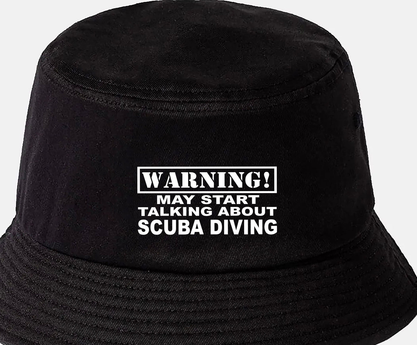 Warning May Talk About Suba Diving Bucket Hat Gift for Men & Ladies