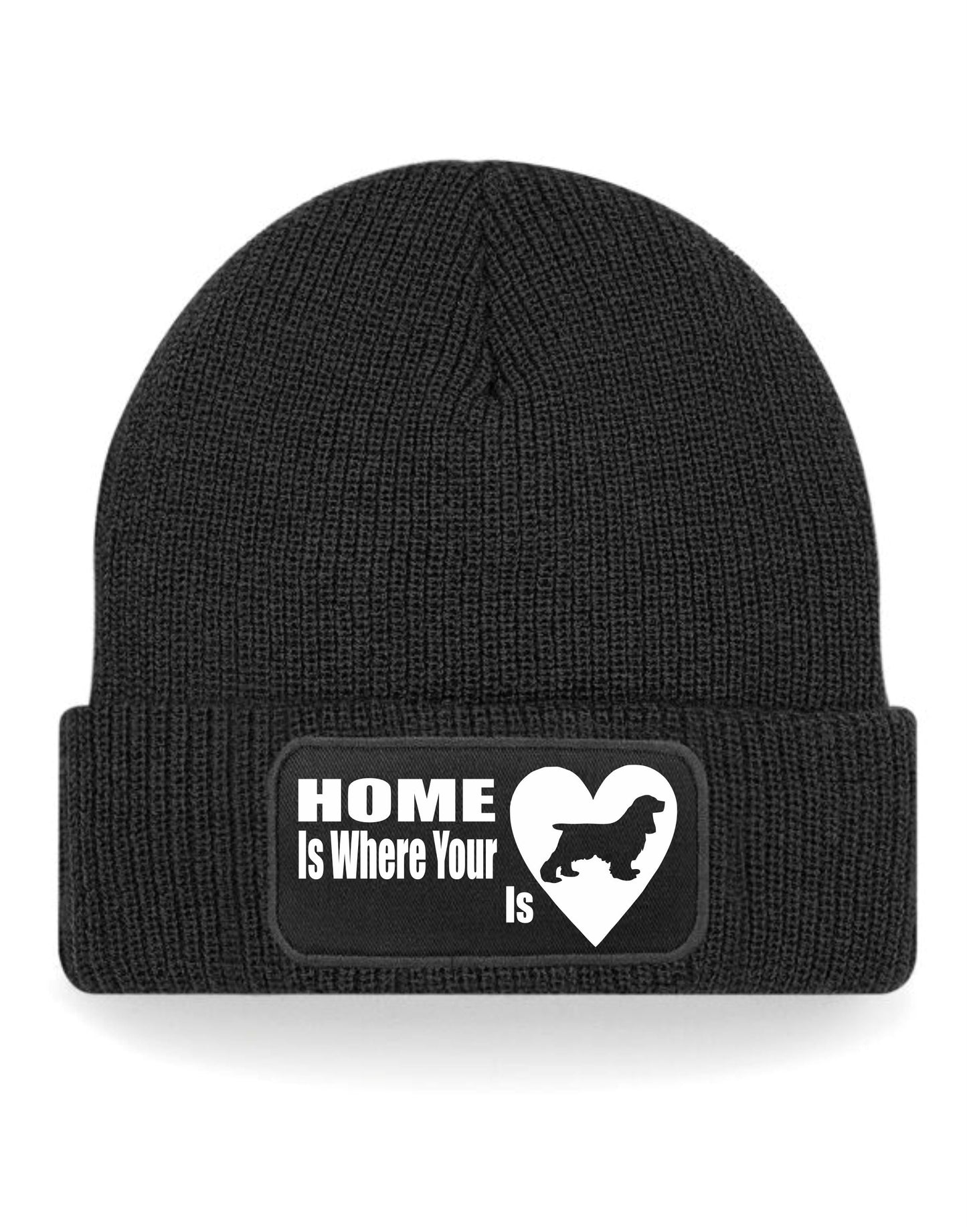 Home Is Where The Cocker Spaniel Is Beanie Hat Dog Lovers Gift For Men & Ladies