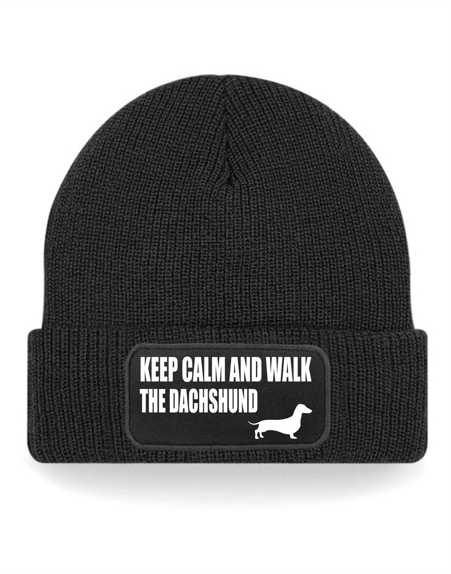 Keep Calm Walk The Dachshund Beanie Hat Dog Lovers Gift For Men & Ladies