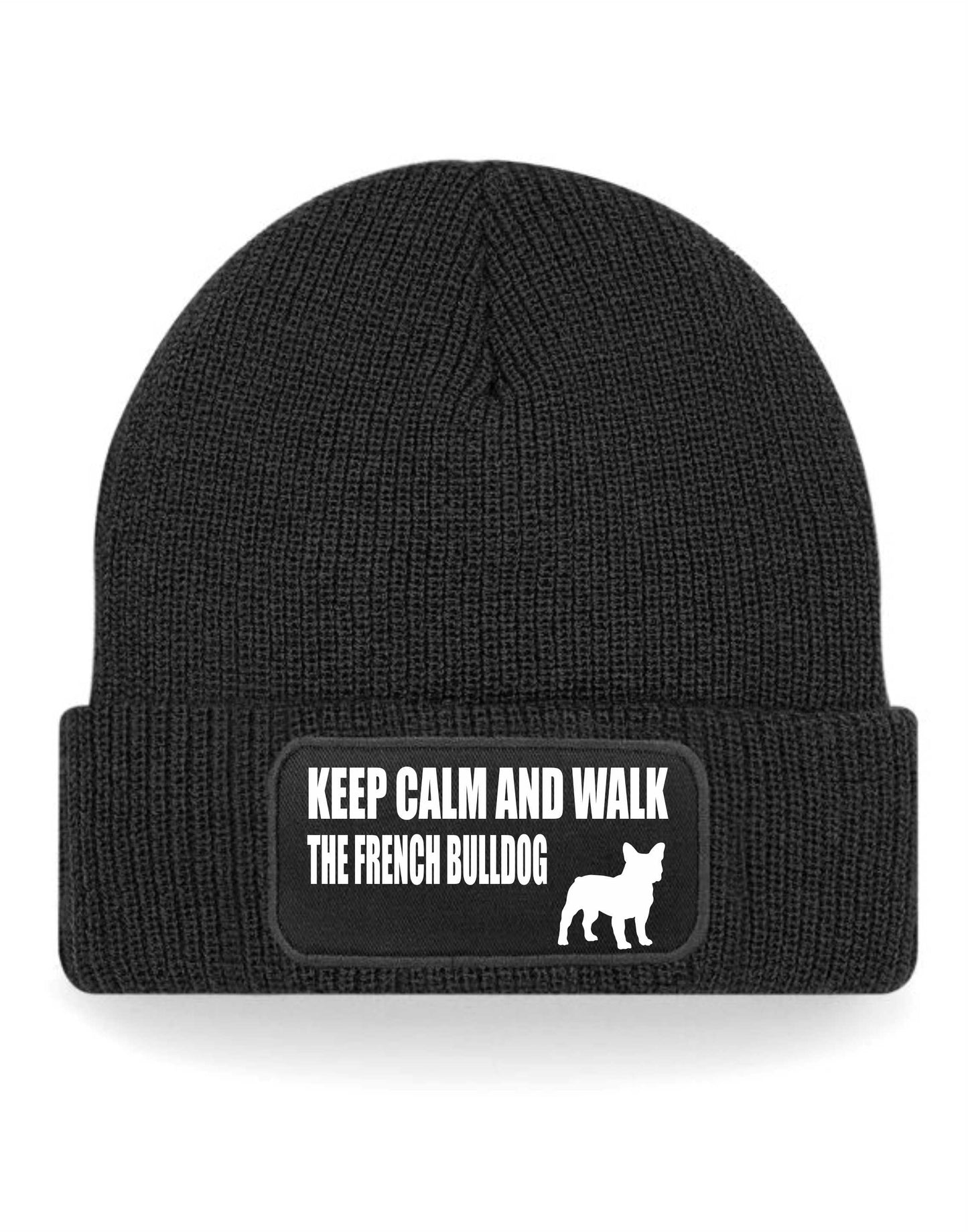 Keep Calm Walk French Bulldog Beanie Hat Dog Lovers Gift For Men & Ladies