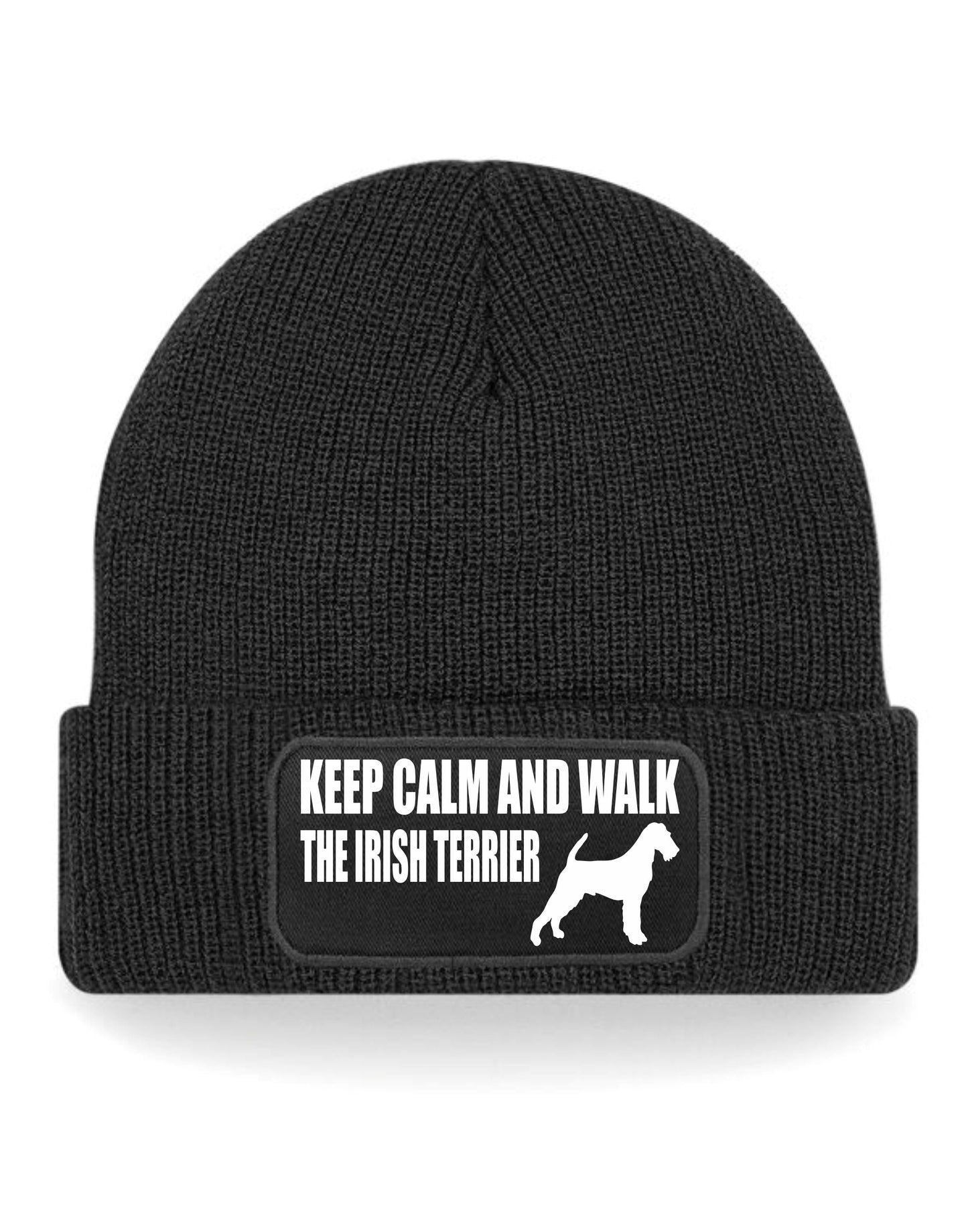 Keep Calm & Walk Irish Terrier Beanie Hat Dog Lovers Gift For Men & Ladies