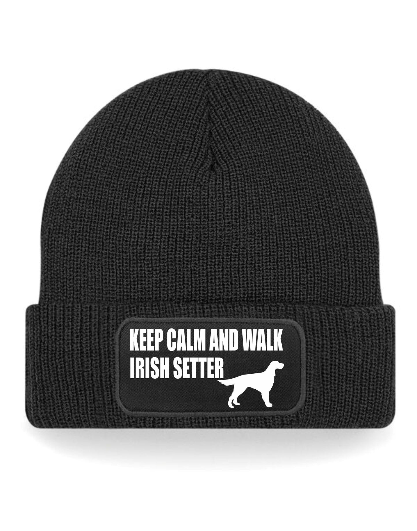 Keep Calm & Walk Irish Setter Beanie Hat Dog Lovers Gift For Men & Ladies