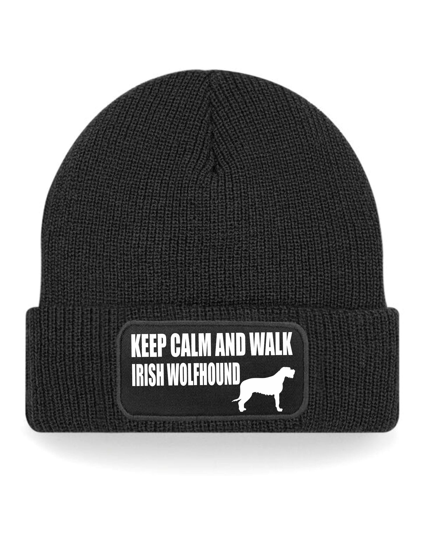 Keep Calm & Walk Irish Wolfhound Beanie Hat Dog Lovers Gift For Men & Ladies