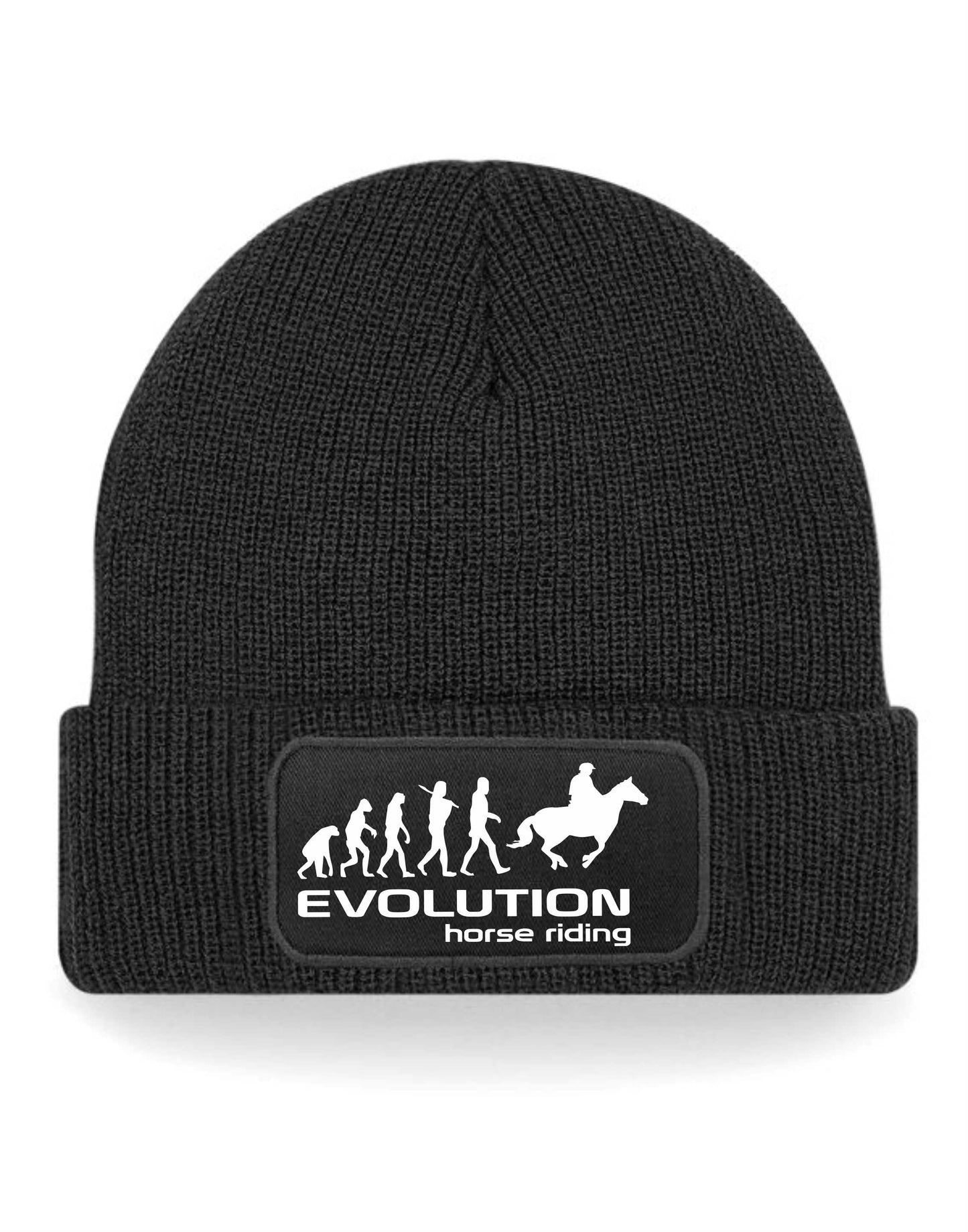 Evolution Of Horse Riding Beanie Hat Pony Sport Birthday Gift For Men & Ladies