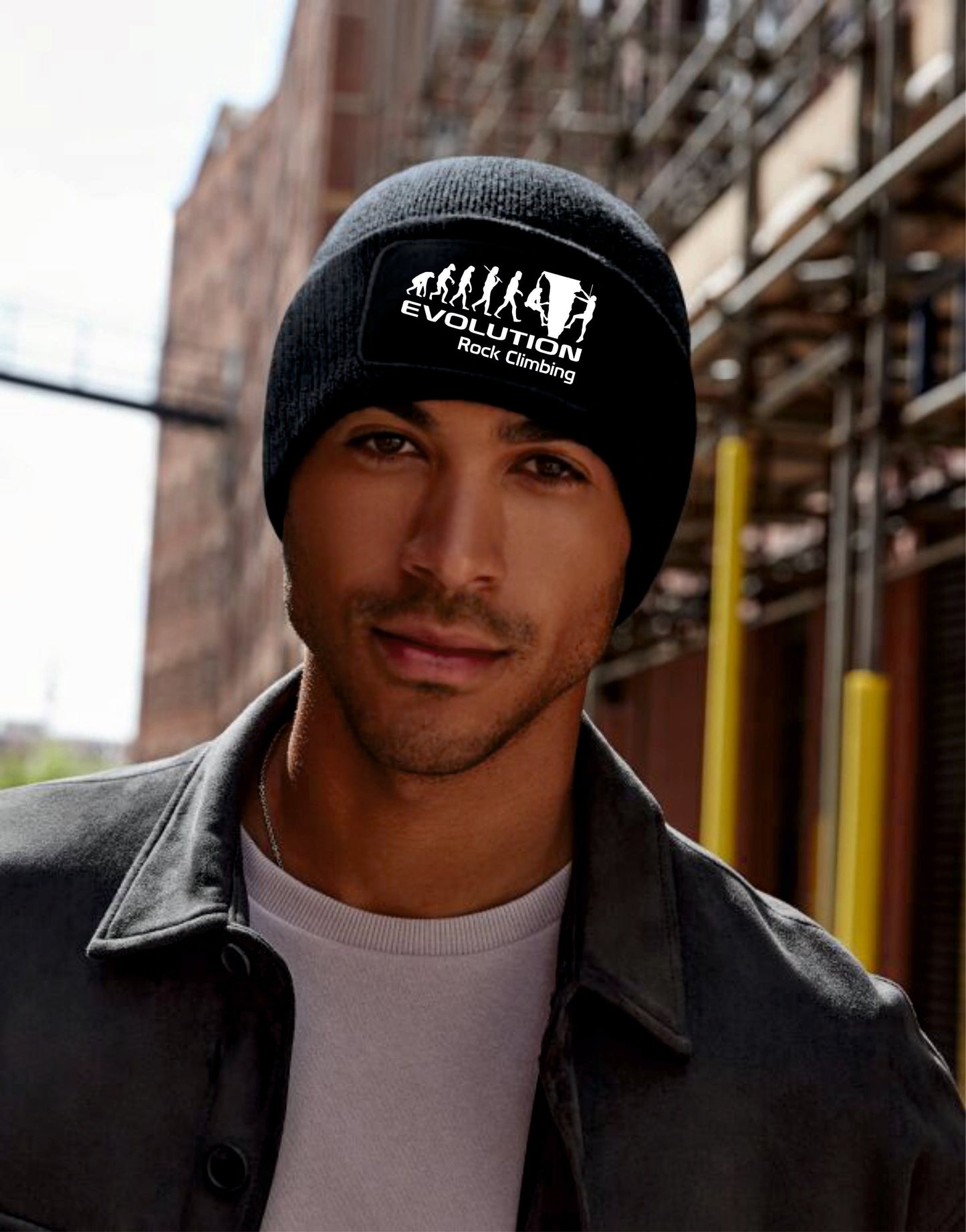 Evolution Of Rock Climbing Beanie Birthday Gift Great For Men & Women