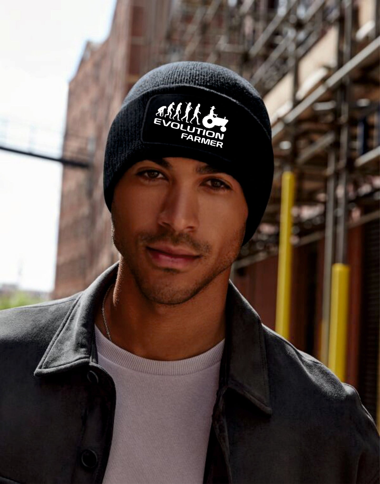 Evolution Of Farmer Beanie Birthday Gift Great For Men & Women