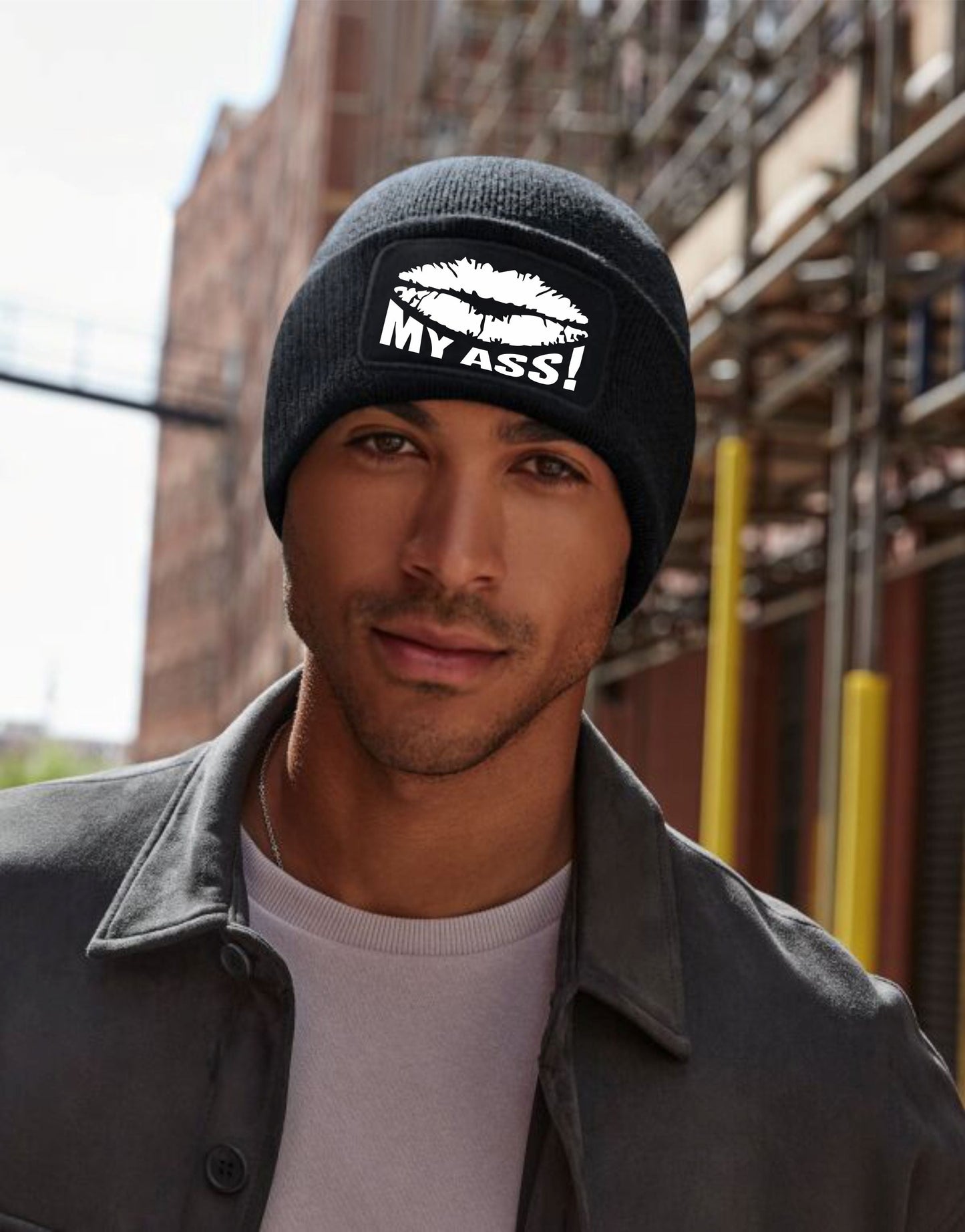 Kiss My Ass Beanie Hat Funny Birthday Gift For Men & Ladies